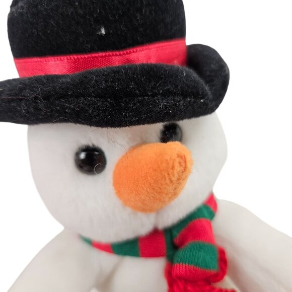 Santa Snowman Plush Duo Sears Roebuck Ho Ho Beans Collection Christmas Toy - Picture 5 of 10